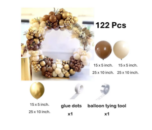 19000575-2 Set de globos Marrón/ beige/ dorado