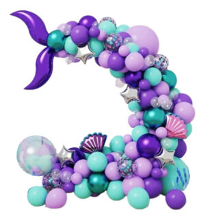Set De Globos/arco Organico Cumpleaños La Sirenita Mod.l