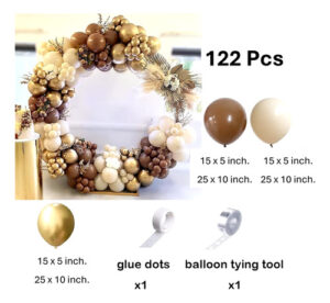 Set de globos Marrón/ beige/ dorado