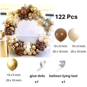 Set de globos Marrón/ beige/ dorado