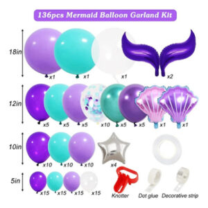 Set De Globos/arco Organico Cumpleaños La Sirenita Mod.l