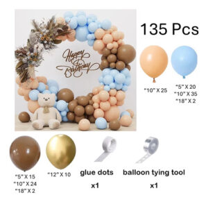 Set de globos - Beige / celeste / marrón