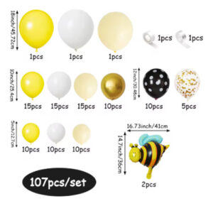 Set De Globos Abeja - Amarillo / Negro