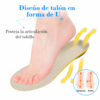 Plantilla ortopédica con diseño de talón en forma de U para proteger tobillo y mejorar estabilidad