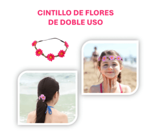 Cintillo de flores de doble uso incluido en el traje de sirena para niña