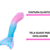 Cola de sirena para niña con cintura elástica y tela suave para deslizarse