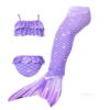 Set de traje de sirena para niña de 3 piezas con cola, top, panty