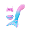 Set de traje de sirena para niña de 3 piezas con cola, top, panty