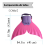 Mono Aleta de Sirena para Niñas Color Rosado | Cola de Sirena Infantil