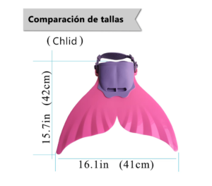 Mono Aleta de Sirena para Niñas Color Rosado | Cola de Sirena Infantil