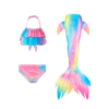 Traje de baño sirena con cola arcoiris