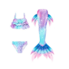Traje de baño sirena con cola morado celeste