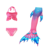 traje baño cola sirena rosa celeste