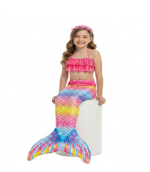 Traje de baño sirena con cola multicolor