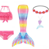 Traje de baño sirena con cola multicolor